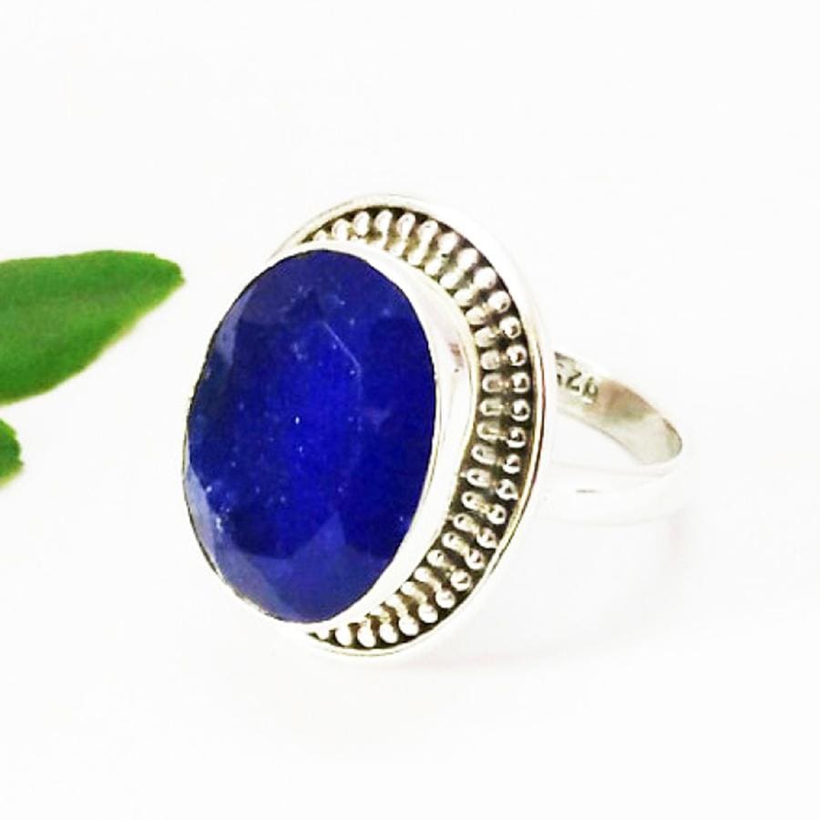 Amazing NATURAL INDIAN BLUE SAPPHIRE 925 Sterling Silver Gemstone