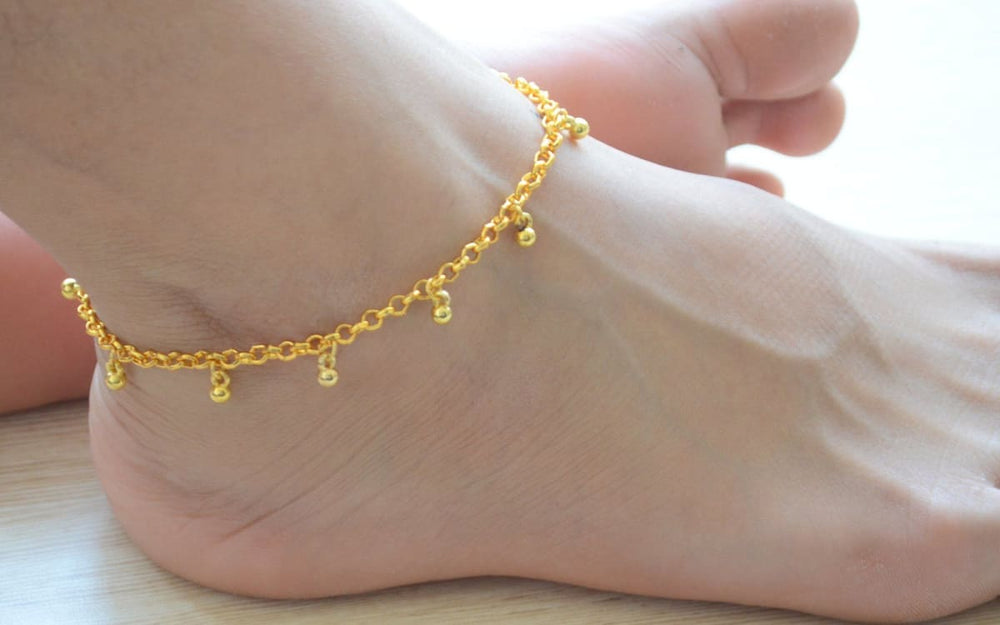 Palm Tree Sea Glass Ankle Bracelet - Magnolia Mountain Jewelry