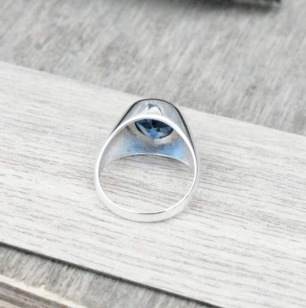 Blue Topaz Ring Handmade Turkish Designer 925 Sterling Silver Engagement  Ring 6
