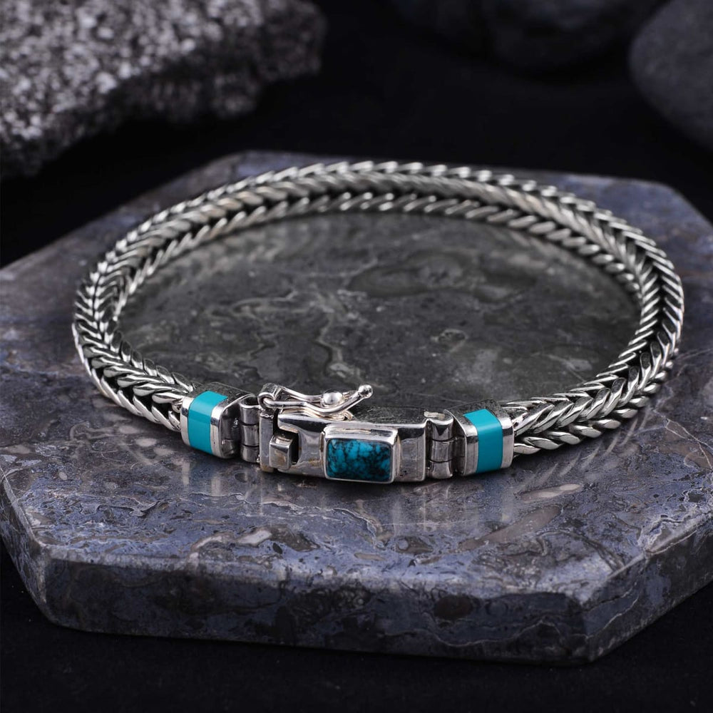 Mens Silver Chain Bracelet | Mens Byzantium Dragon Bones Bracelet