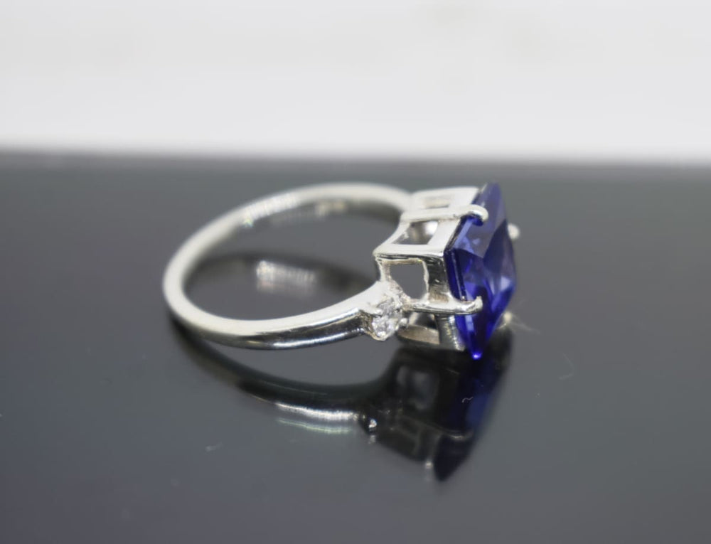 Violet Tanzanite Faceted 925 Sterling Silver Ring, Handcrafted Jewelry,  Wedding Anniversary Gift