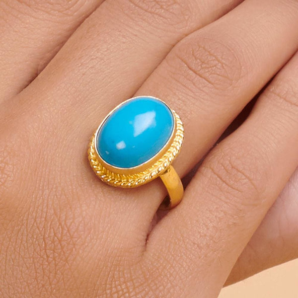 Sterling Silver Three Arizona Turquoise Ring, Sleeping Beauty Turquoise  Gemstone, Ring Gift for Women, Handmade Boho Jewelry