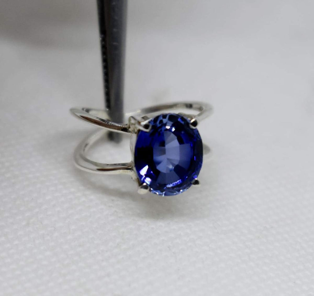 Violet Tanzanite Faceted 925 Sterling Silver Ring, Handcrafted Jewelry,  Wedding Anniversary Gift